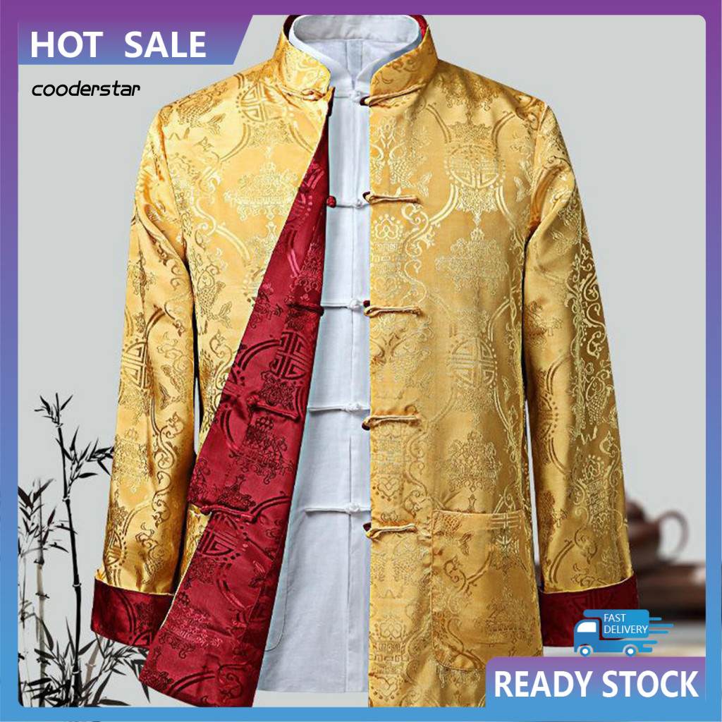 COOD Tang Suit Coat Retro Long Sleeved Reversible Chinese Style ...