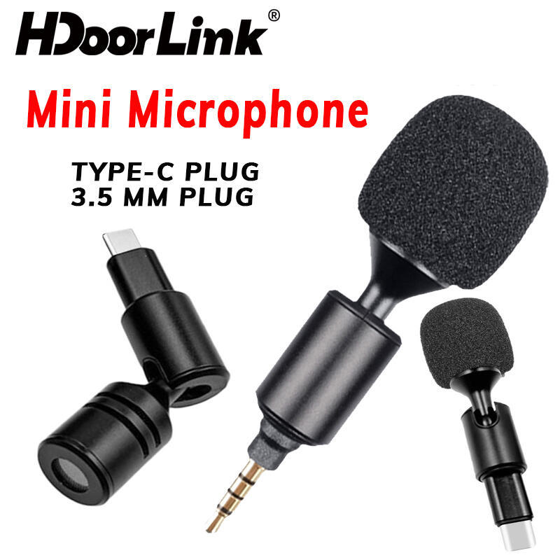 HdoorLink Portable Mini Microphone 3.5mm Jack 4 Pole/Type-C Foldable ...