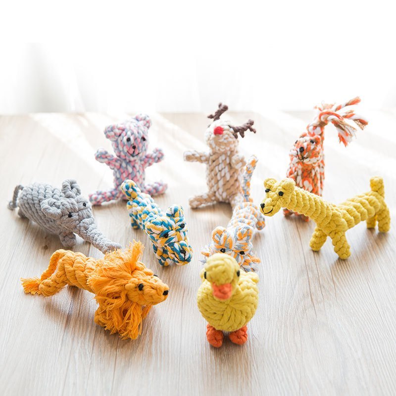 Pet Chew Bite Bone Rope Toy Cute Animals Puppy Dog Biting Chewing Toys ...