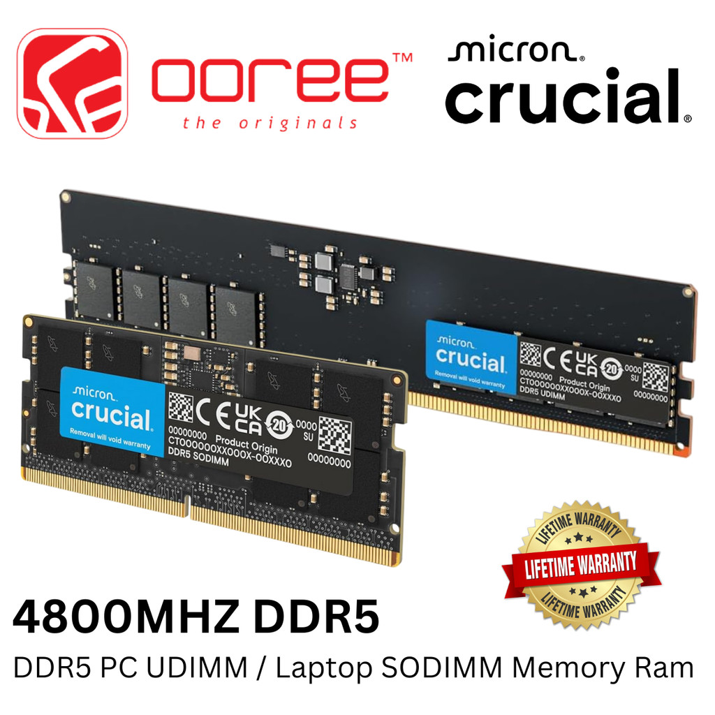 CRUCIAL DDR5 4800MHZ RAM DESKTOP PC (UDIMM) / LAPTOP NOTEBOOK (SODIMM — free download