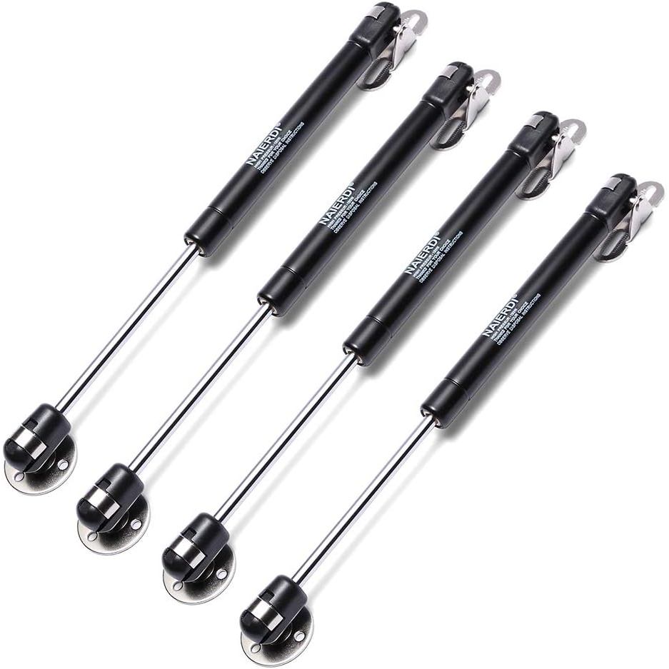 [4 Pack] 100N/22lb Gas Spring, Soft Close Hinges, Black Piano Hinge ...