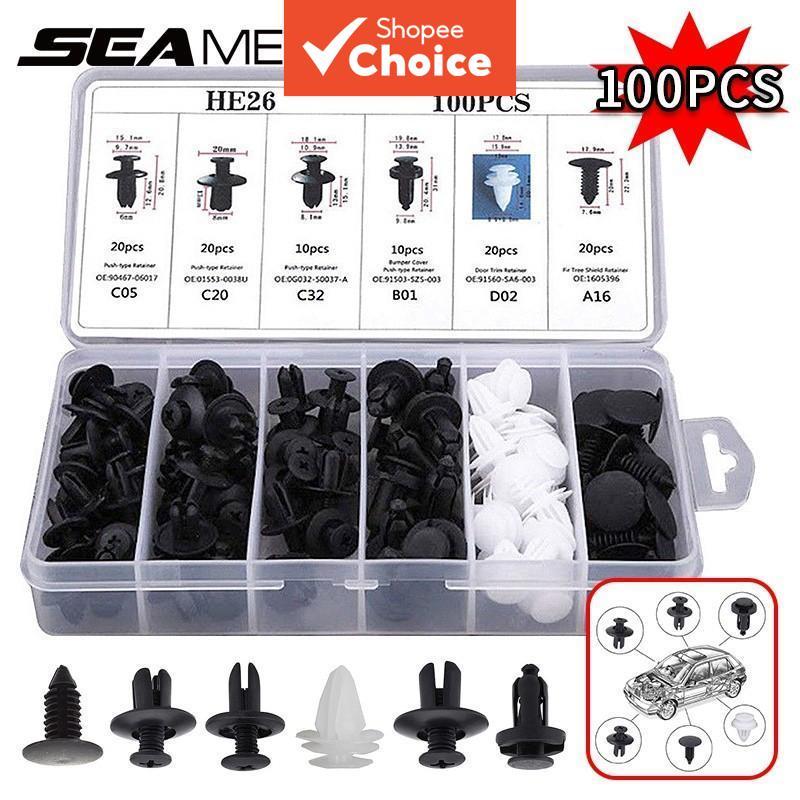 Car Fastener Clips 100pcs One Pack Fender Panel Plastic Rivet Fasteners ...