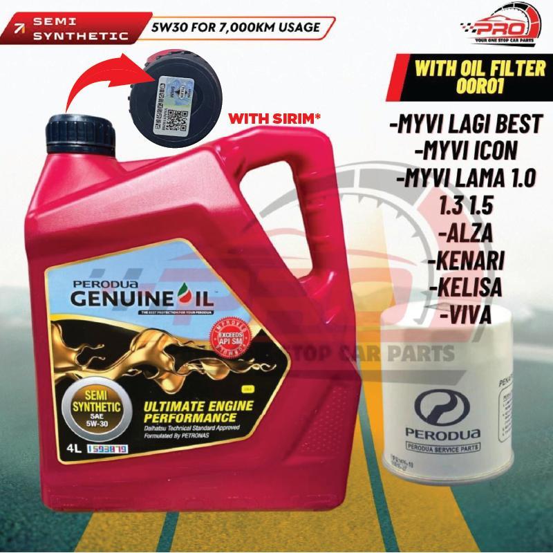 NEW ORI SIRIM PERODUA SEMI 5W30 4L BEZZA AXIA ALZA MYVI ARUZ ATIVA VIVA ...