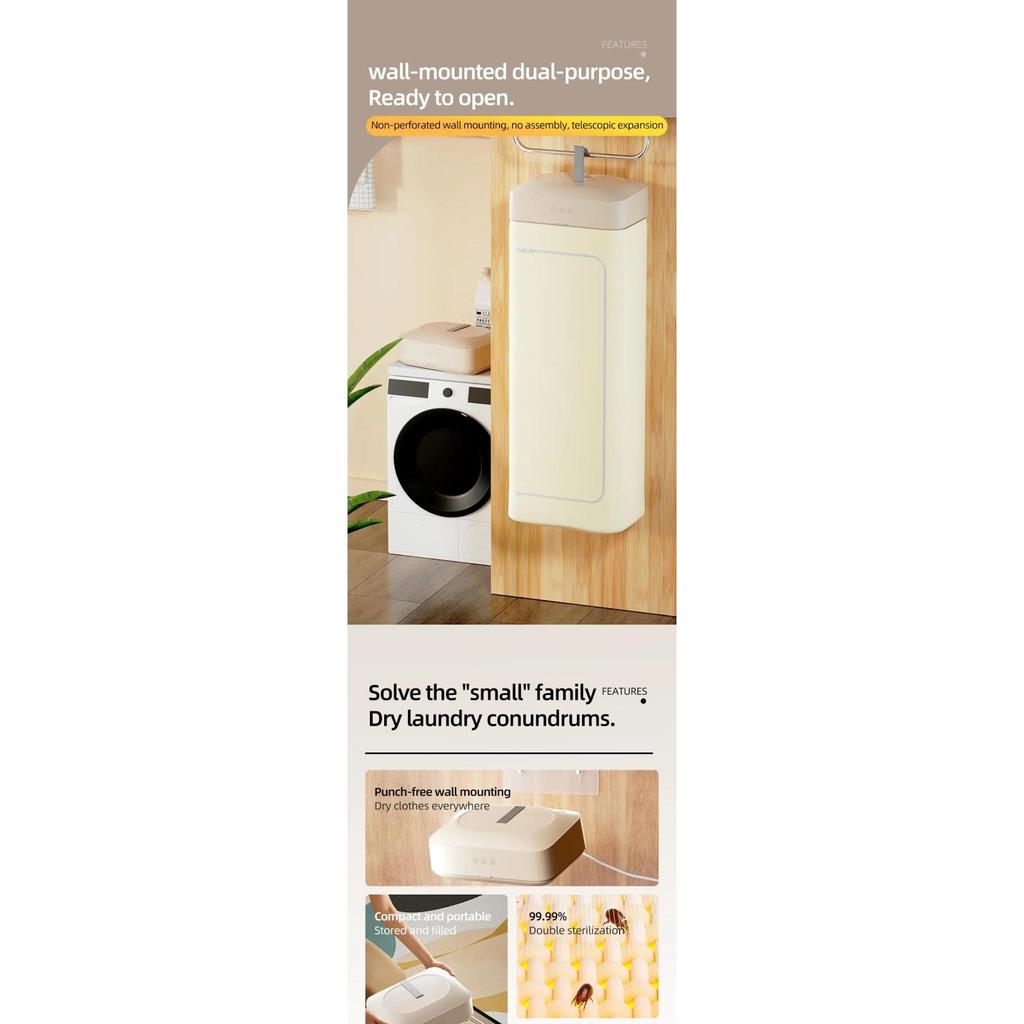 Malaysian Plug!! 2-in-1 Portable Foldable Clothes Dryer 600W Wall ...