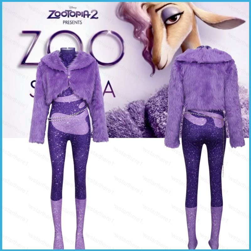 Christmas Gazelle Purple Fur Costume - Zootopia Theme for Halloween ...