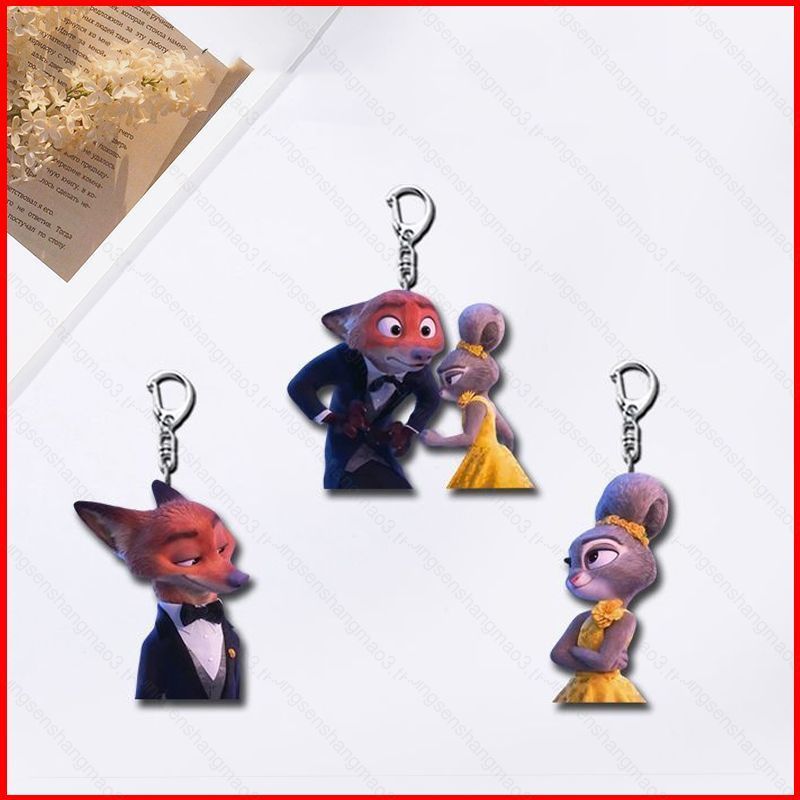 PS3 Zootopia Judy Hopps Acrylic Keychain Nick Wilde Pendant Cartoon ...