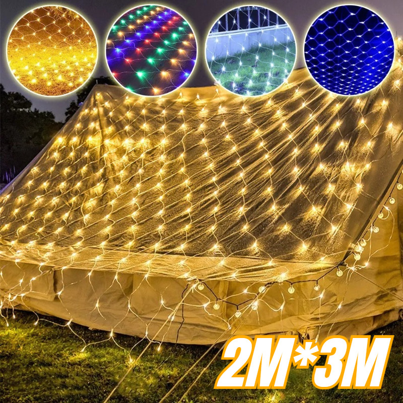 LED Net String Lights Outdoor Waterproof Xmas Christmas Wedding Party ...