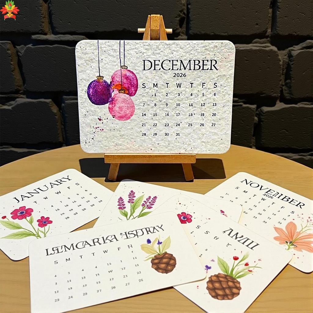 2026 Plantable Seed Paper Calendar with Wildflower Seeds Biodegradable ...