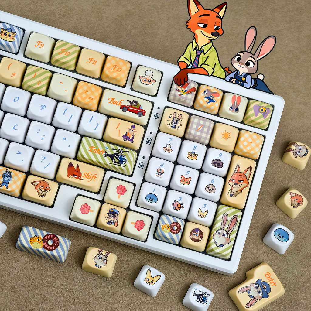 Zootopia Keycaps 130 Keys MOA Profile PBT Dye Sublimation Aula F75 F99 ...