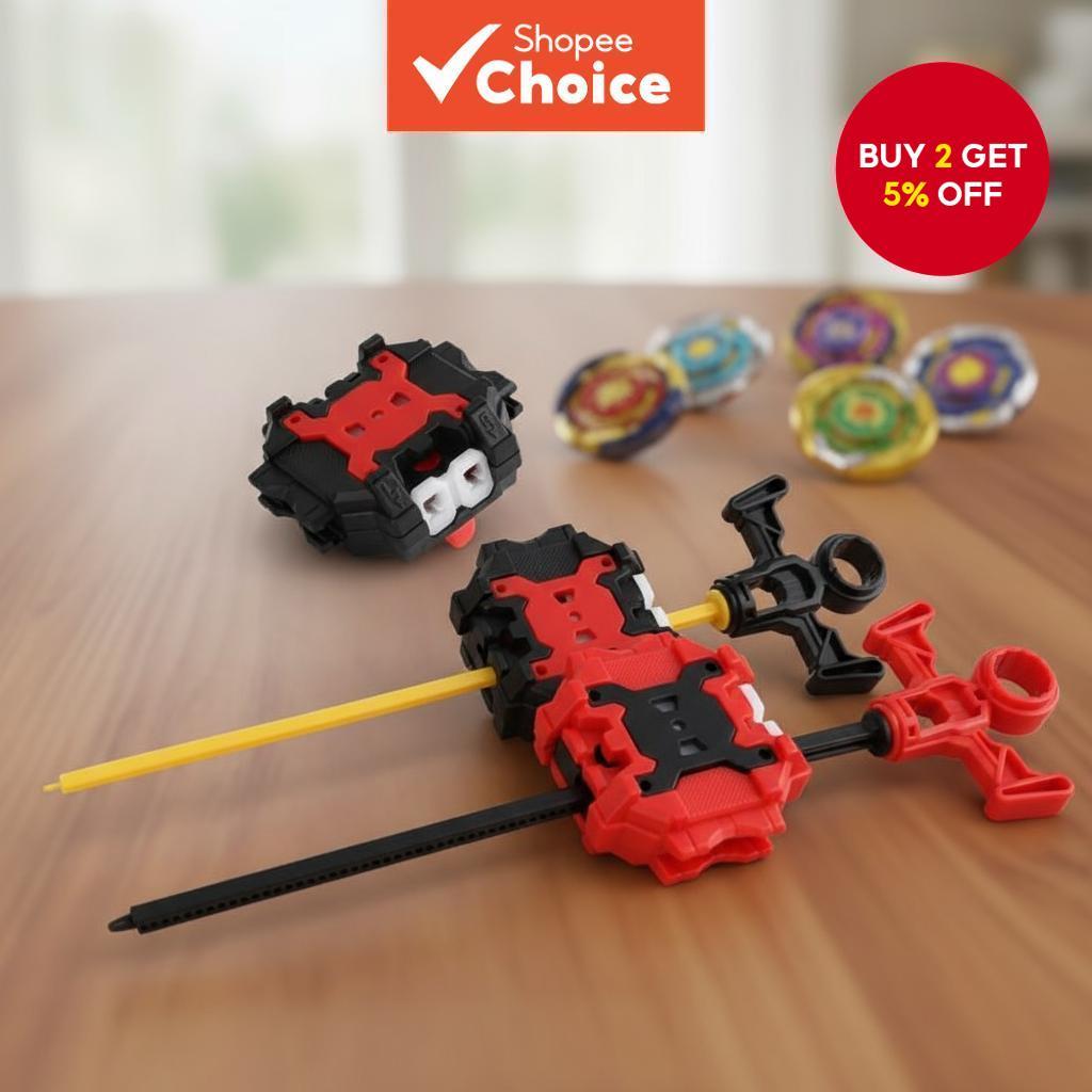 Red and Black Two-Direction Beyblade Launcher for Burst Top Toys ...