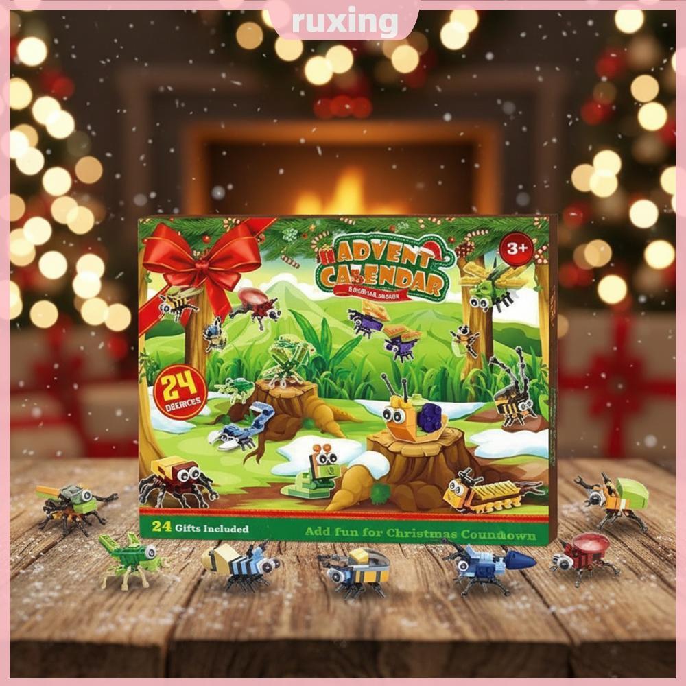 Advent Calendar 2025 24 Packs Insect Building Blocks Christmas ...