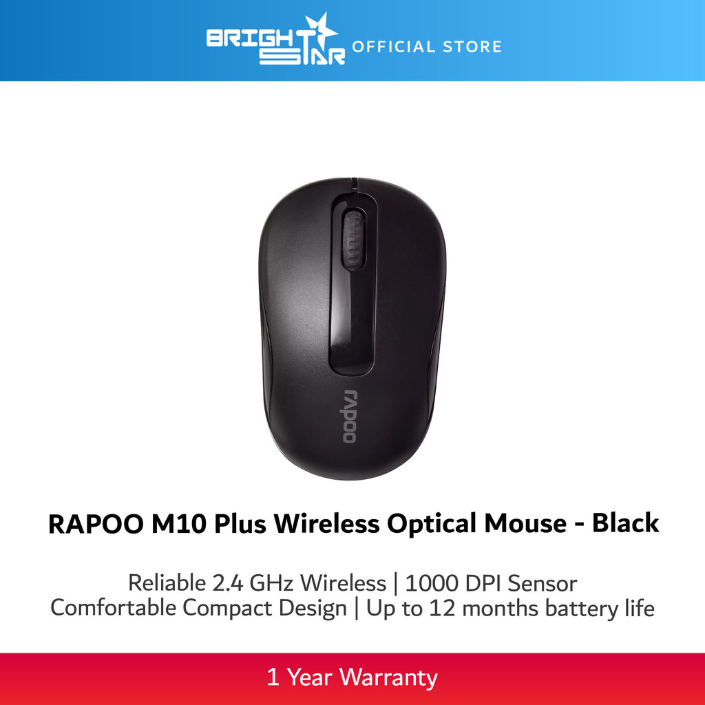 RAPOO M10 Plus Wireless Optical Mouse - Black | Shopee Malaysia