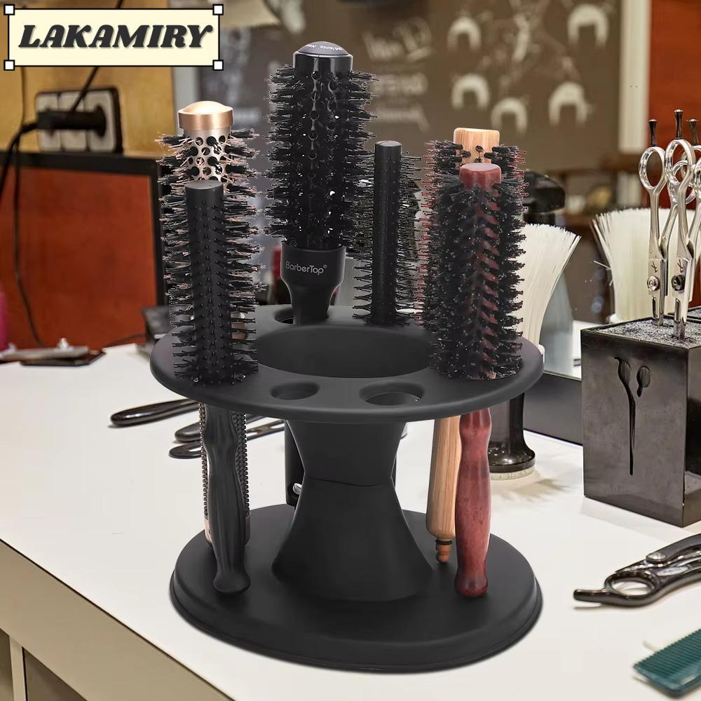 LAKAMIRY Barber Comb Storage Stand, Plastic Round Combs Organizer Rack ...