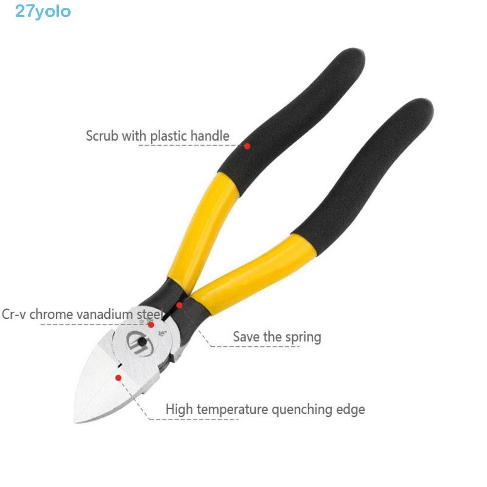 YOLO Diagonal Pliers, Ergonomic Handle Spring Loaded Electrical Wire ...