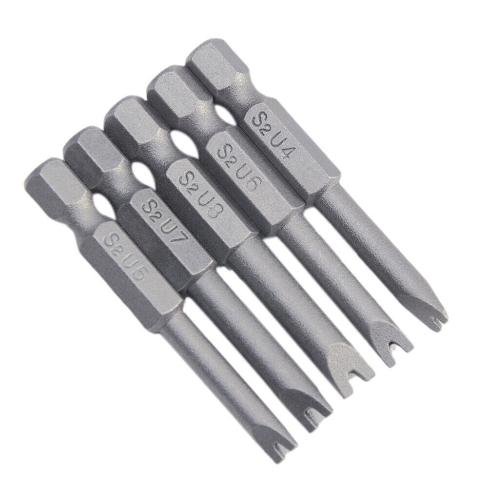 [DRHT] 5Pcs/set Magnetic U Shape Screwdriver Security Bits Tool 1/4 ...