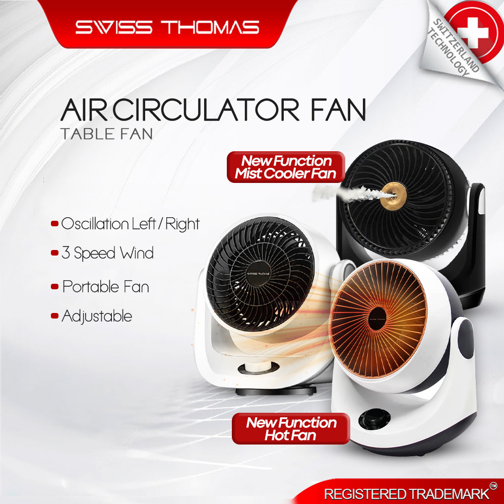 SwissThomas Air Circulating Fan 3 Speed Strong Wind Fan 80W Portable ...