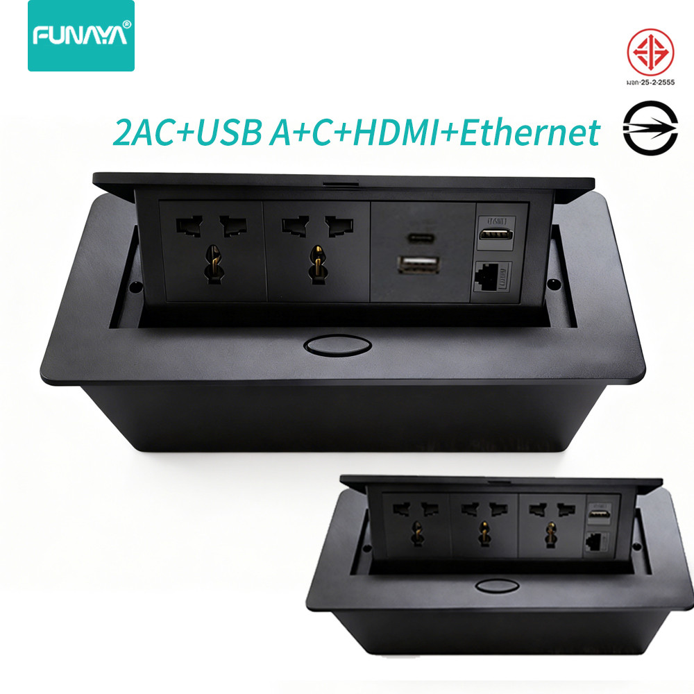 Universal Pop Up Hidden Socket 13A 3500W with USB 5V 2.1A Ethernet ...