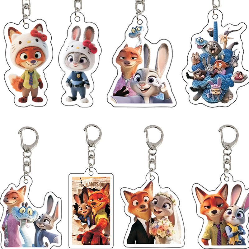 Keychain Zootopia 2 Judy and Nick Couple Backpack Pendant Decorations ...
