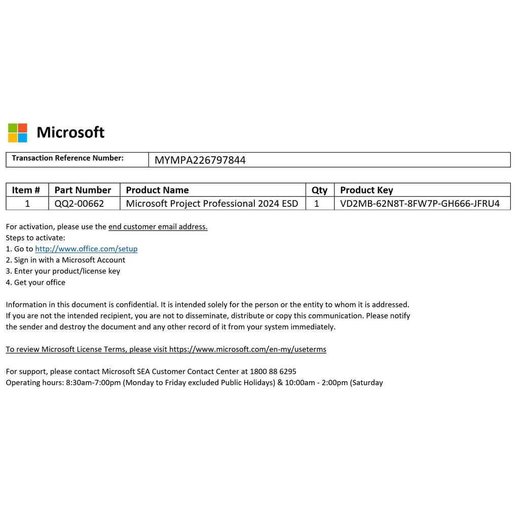 Microsoft Project Professional 2024 ESD Warranty 1122 | Shopee Malaysia