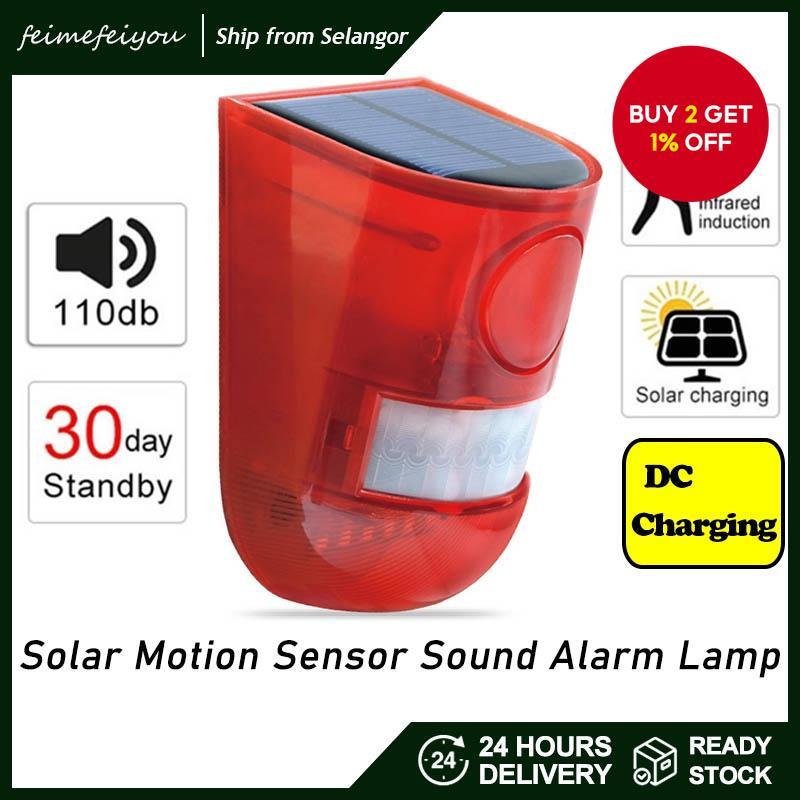 Solar-Powered Sound Alert Flash Warning with Sound & Light Alarm ...