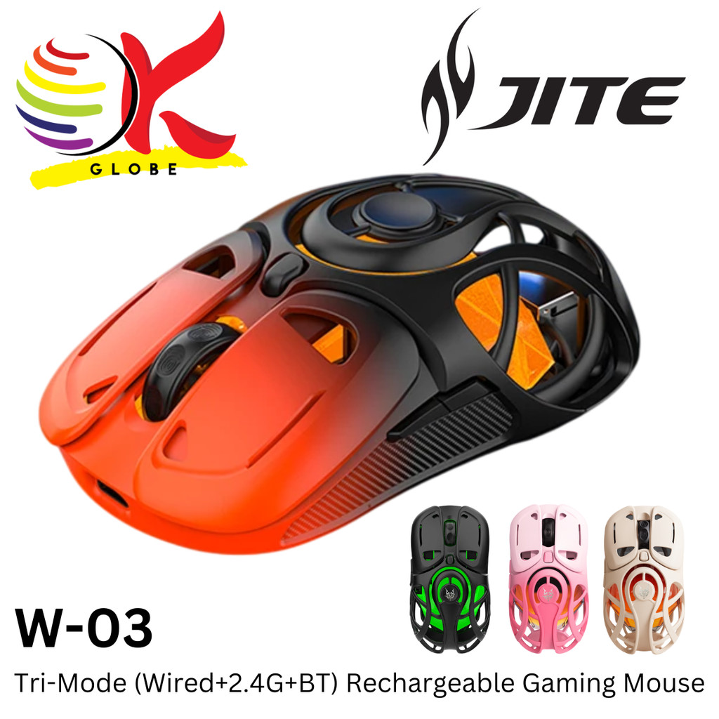 JITE W-03 TRI MODE (WIRED+2.4G+BLUETOOTH) GAMING MOUSE W03 WITH COOL ...