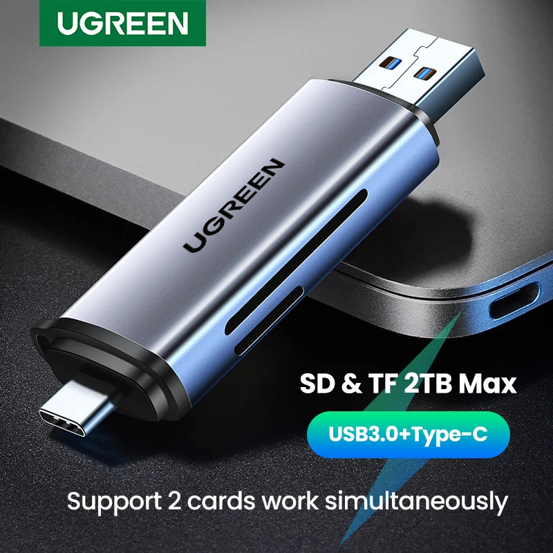 UGREEN Card Reader USB3.0&USB C to SD MicroSD TF card for PC Laptop PC ...
