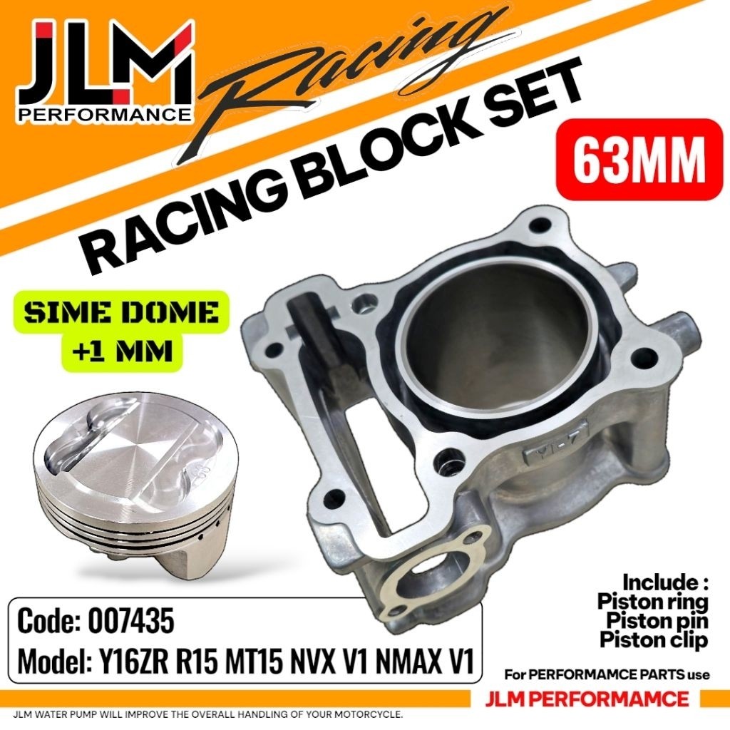 JLM Y16 Y16ZR R15 MT15 NVX V1 NMAX V1 63MM +1MM RACING BLOCK SET SEMI ...