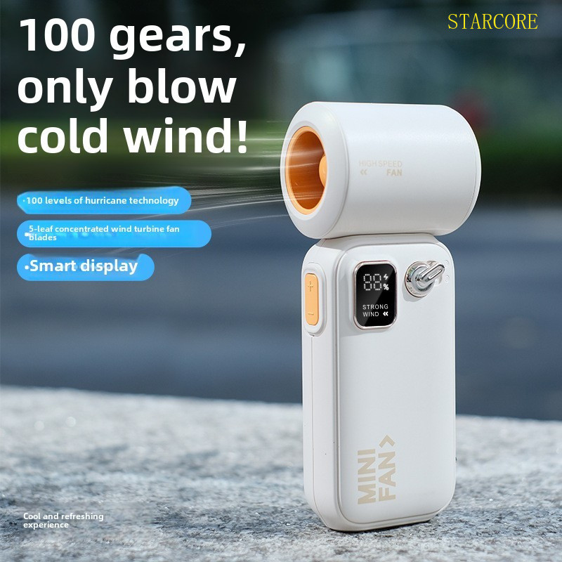 C06 Handheld Fan Mini Digital Display 100 Speeds Kipas Tangan Portable ...