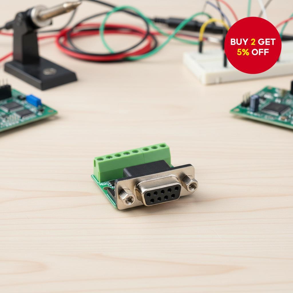 DB9 RS232 Serial to Terminal Connector Adapter Female Breakout Board ...