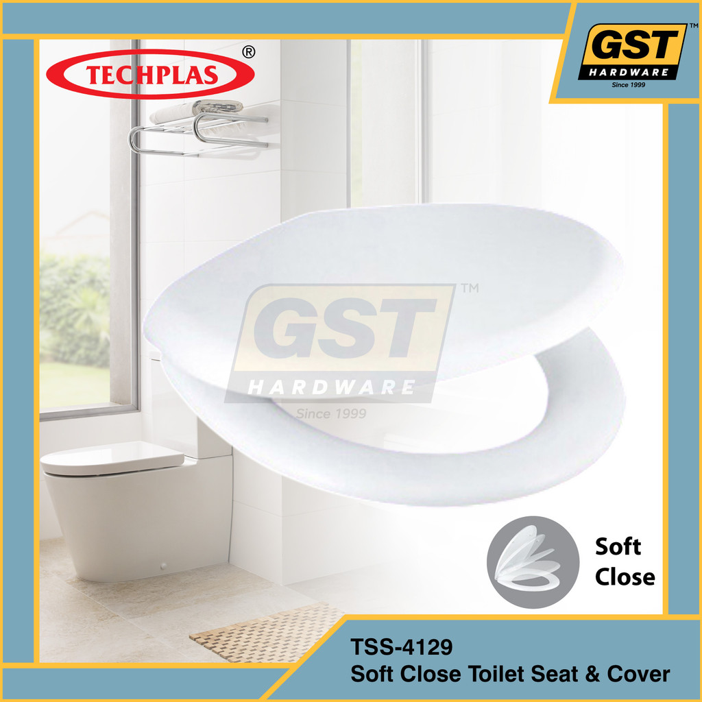 Techplas Elite White M/D Soft-Close Toilet Seat Cover (Model TSS-4129 ...