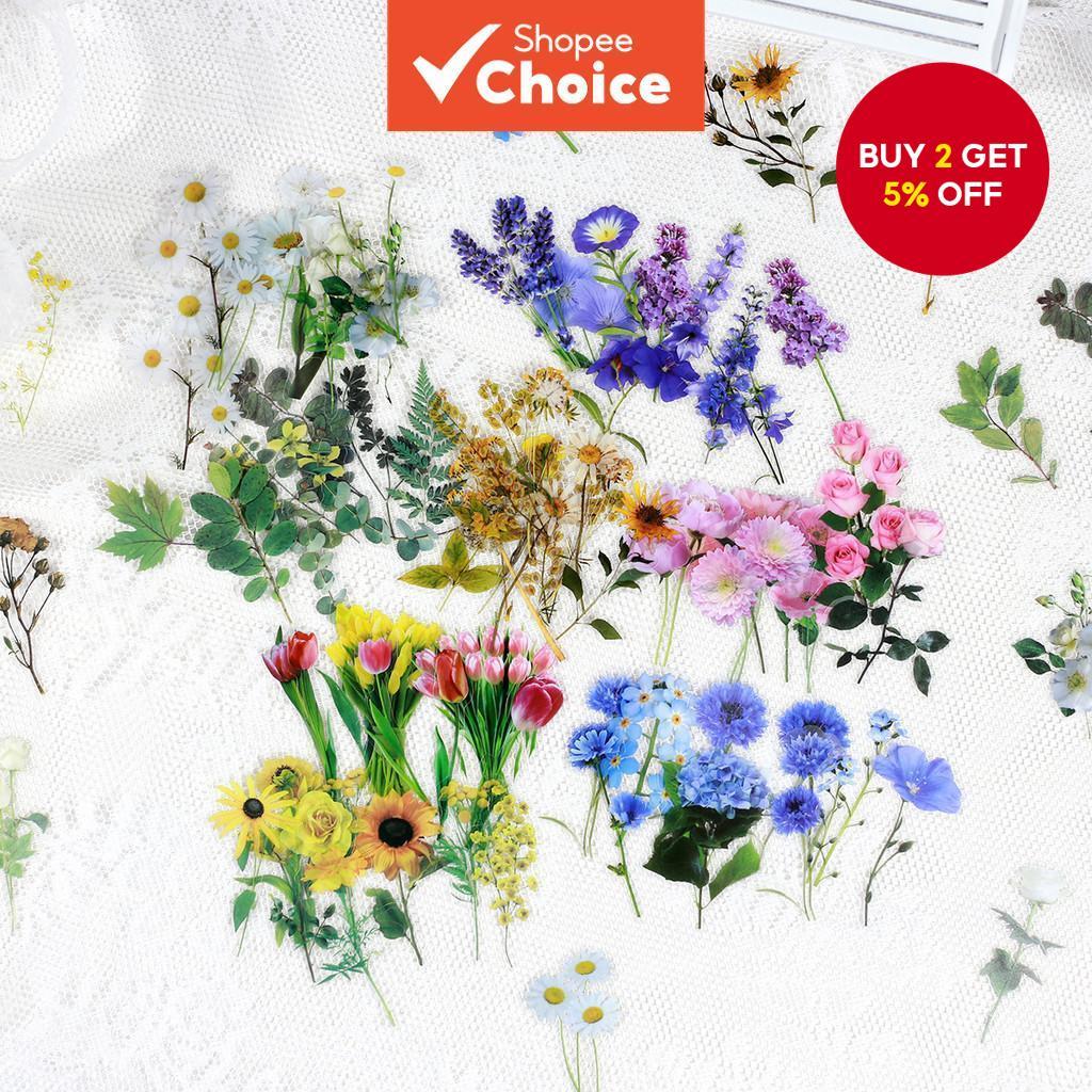 40pcs PET Daisy Flower Stickers for DIY Journals, Scrapbooks, and ...