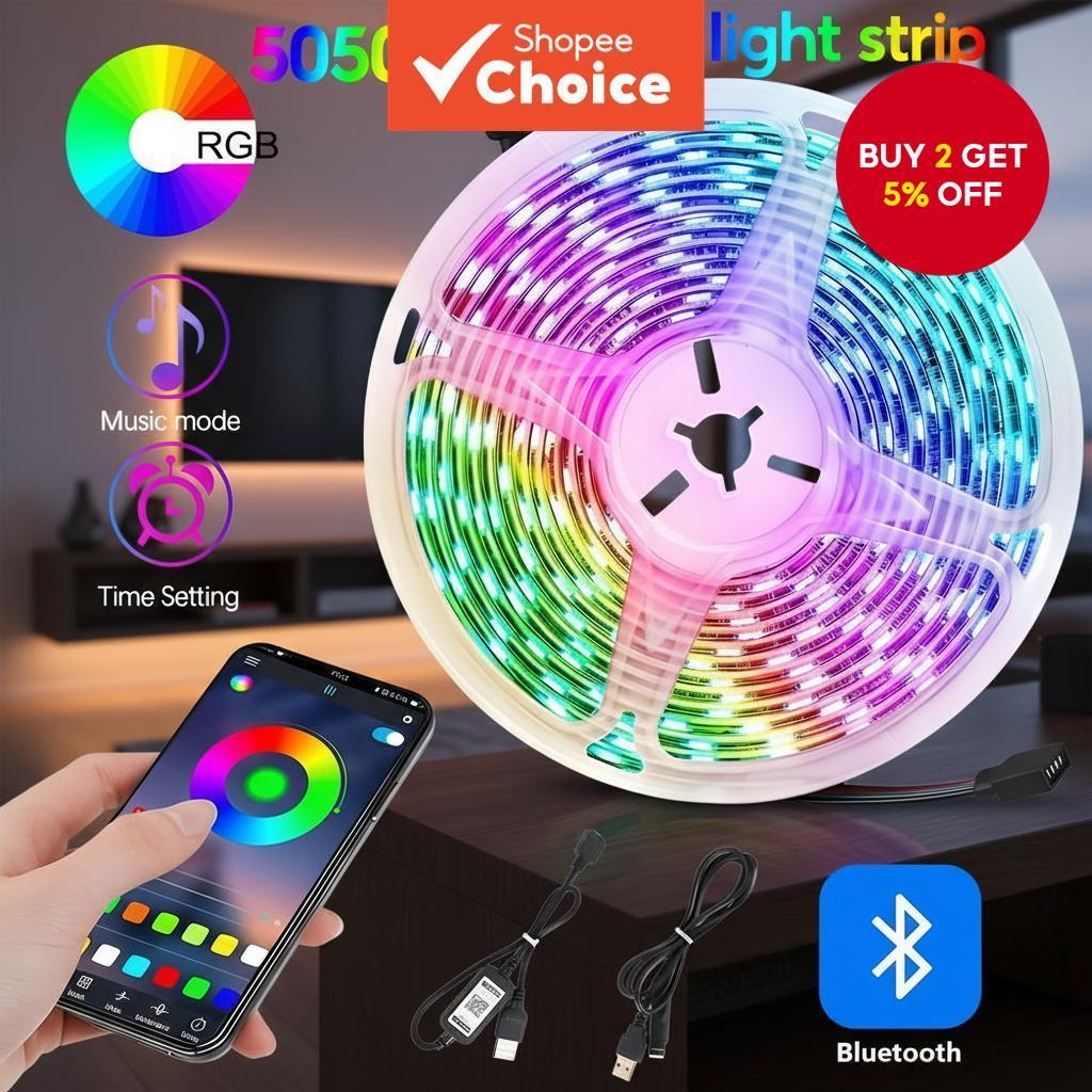 USB Powered LED Strip Light with RGB and 3-Button Remote, 16 Color ...