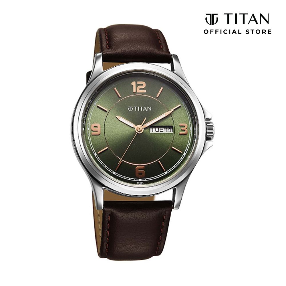 Titan Neo Arabic 1870SL12 Green Dial Leather Strap Men Watch | Shopee ...