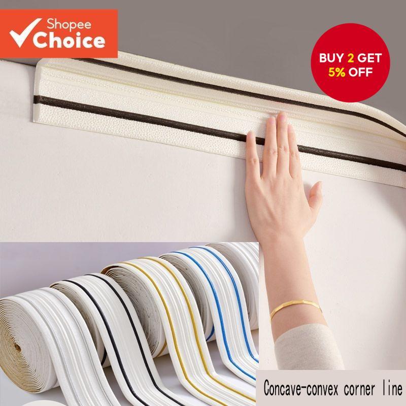 Self Adhesive Waterproof Baseboard Stickers Concave Convex Corner Wall ...