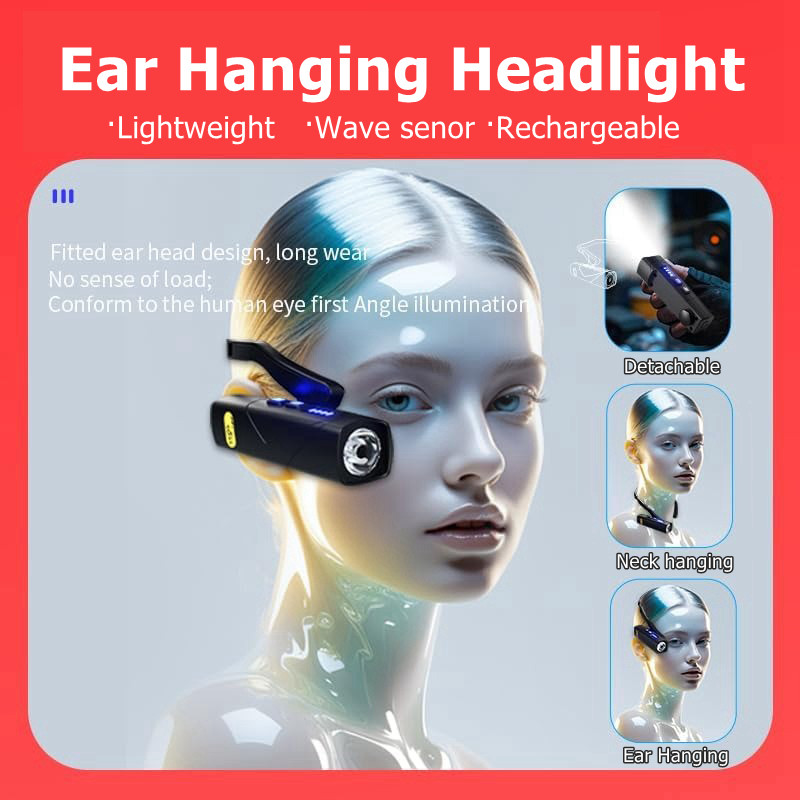 Rechargeable Portable Head Light Ear Type Headlight Induction Headlight ...