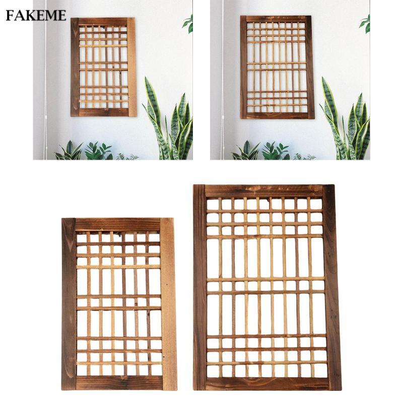 FAKEME Window Frame Wall Decor Rustic Wall Art Frame Rustic Wood Window ...