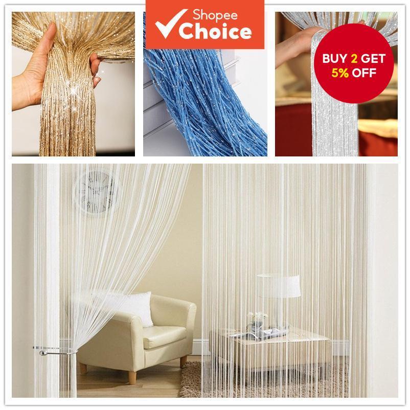 1m*2m Silver Leather Line Curtain String for Door Window Office ...