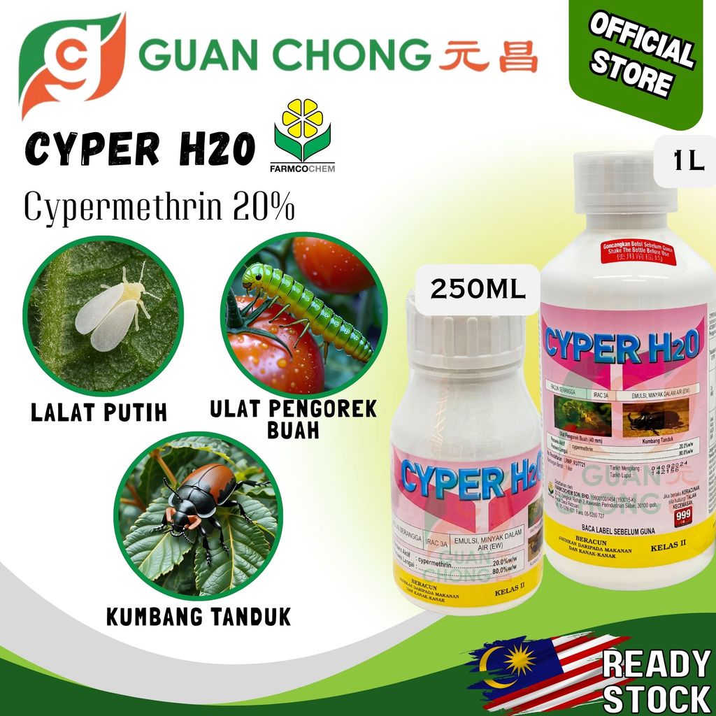 Cyper H20 Racun Serangga Cypermethrin Lalat Putih Racun Ulat Buah ...