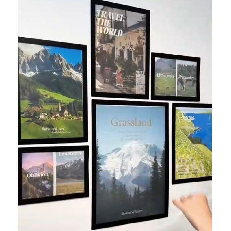 (Big size)Transparent PVC Magnetic Picture Frame A4 A5 Wall Adhesive ...