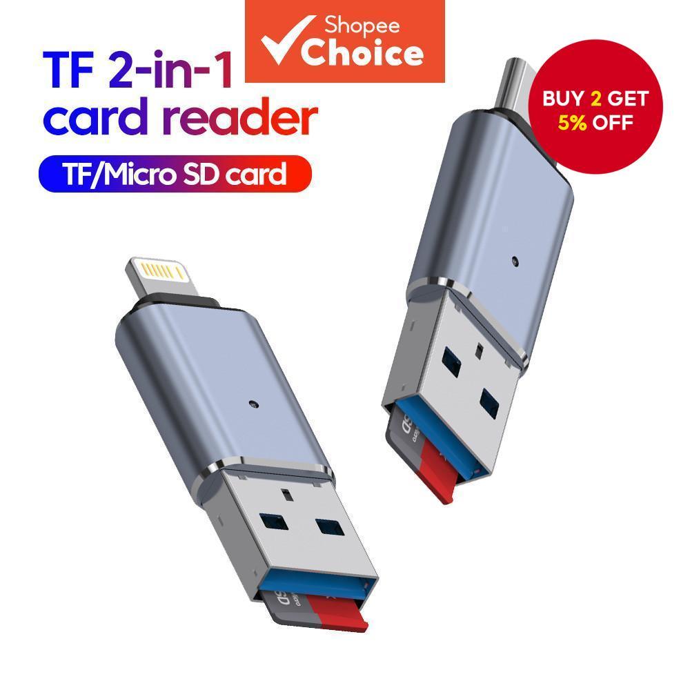 USB 3.0 2-in-1 OTG Card Reader Suitable for Type-C Android TF Micro SD ...