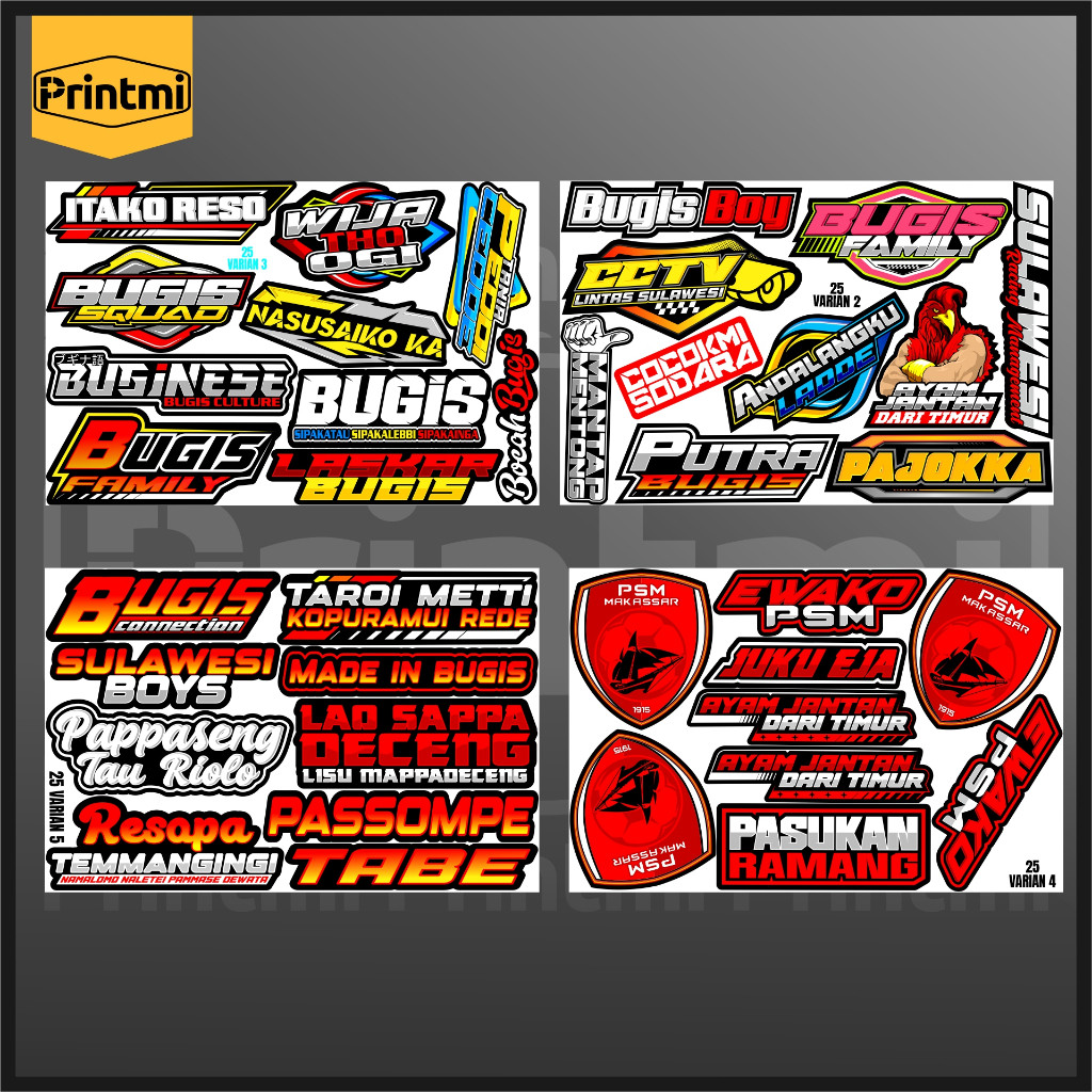 HP Racing Sticker Pack with words Motor Helmet Sticker Bugis Cttv ...