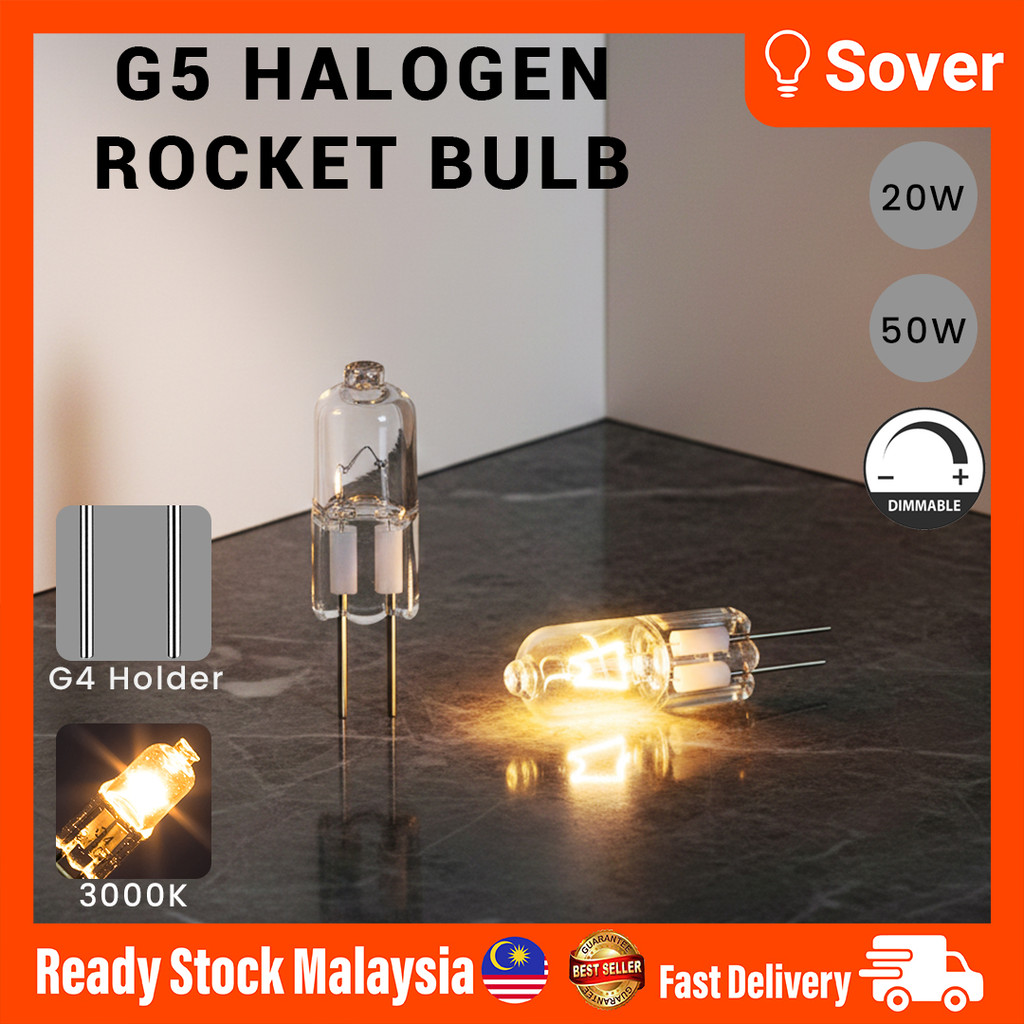 ROCKET BULB G4 , 12V 20W , 50W 3000K WARM WHITE | Shopee Malaysia