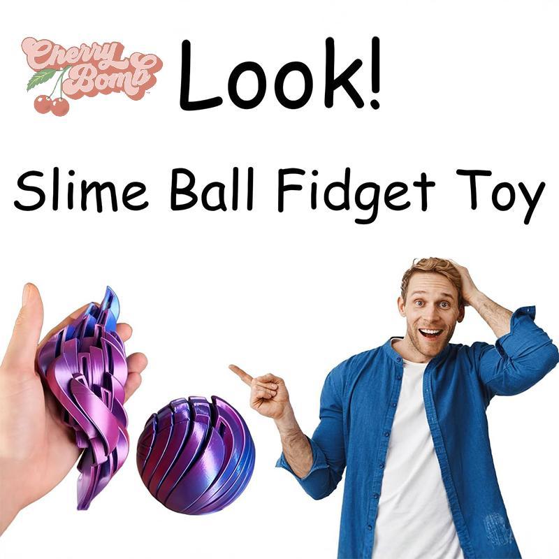 (Cherry Bomb) Slime Ball Fidget Toy 3D Printed Twistsphere Fidget Toy ...
