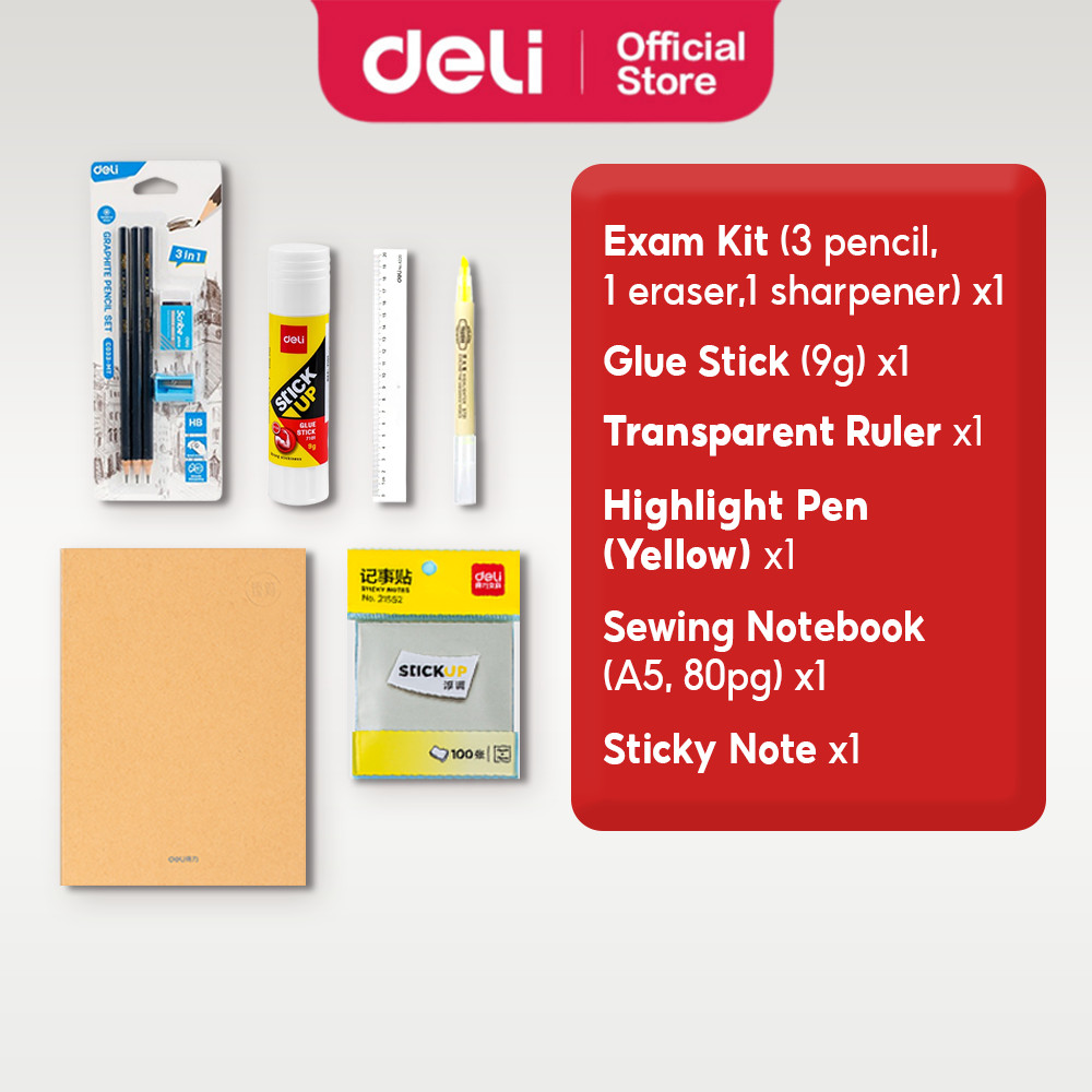 Deli Graphite Pencil Glue Stick Sewing Notebook Transparent Ruler ...