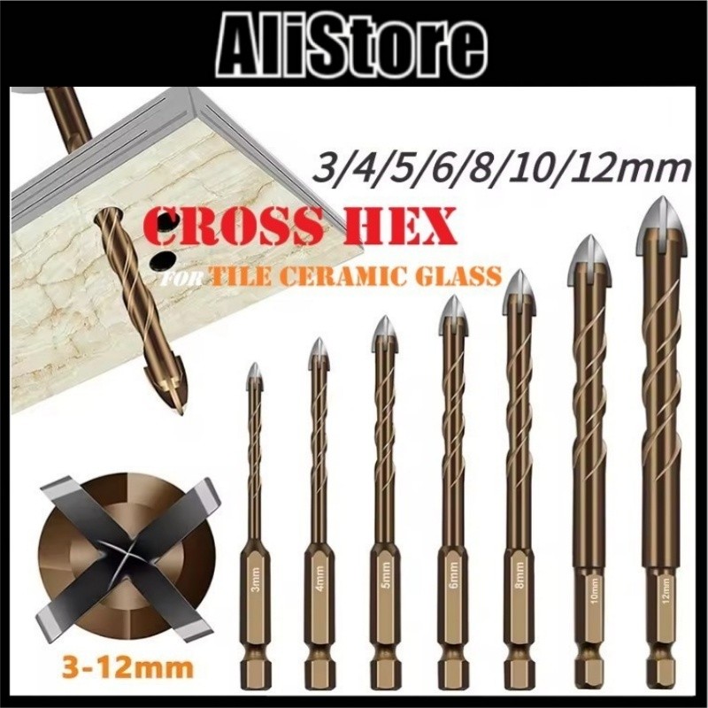 ALi Cross Hexagon Tile Glass Cement Metal Ceramic Wood Plastic Hole Saw ...
