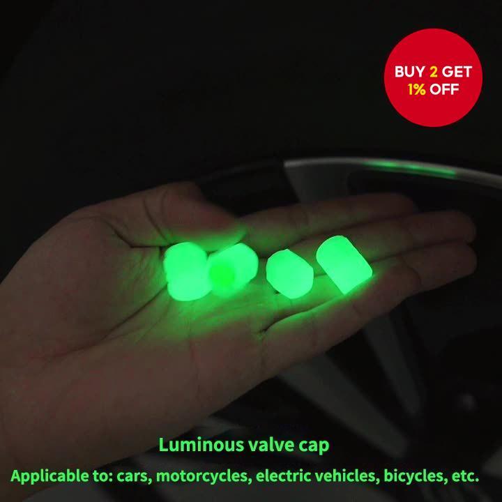 New MTB Decorative Wheel Mini LED Tire Cap Glow Light Bicycle Valve Cap ...