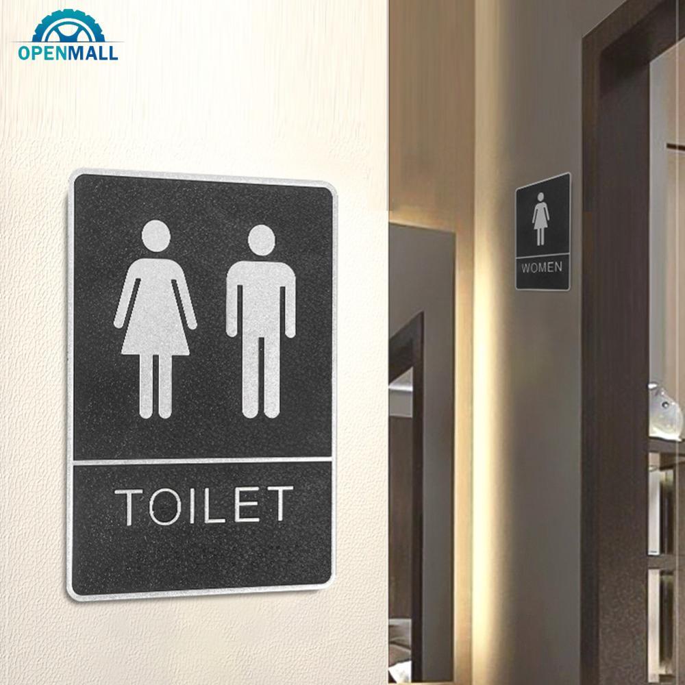 OPENMALL Bathroom Acrylic Label Self-adhesive Wall Mounted Toilet Guide ...