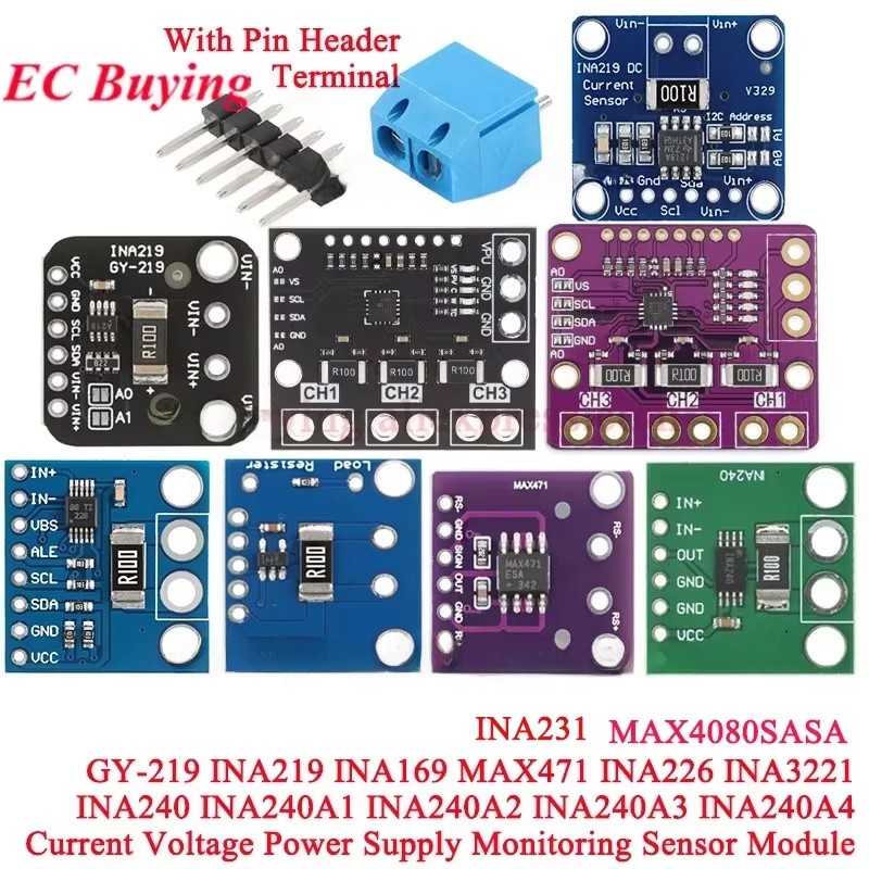 5Pcs/1pc GY-219 INA219 INA169 MAX471 INA226 INA231 INA3221 INA240 ...