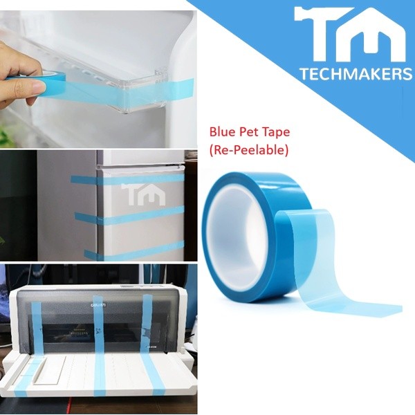 Silent Blue PET Refrigerator Tape Temporary Masking for Appliances and Furniture Leaves 10mm/ 15mm/ 20mm/ 25mm/ 30mm
