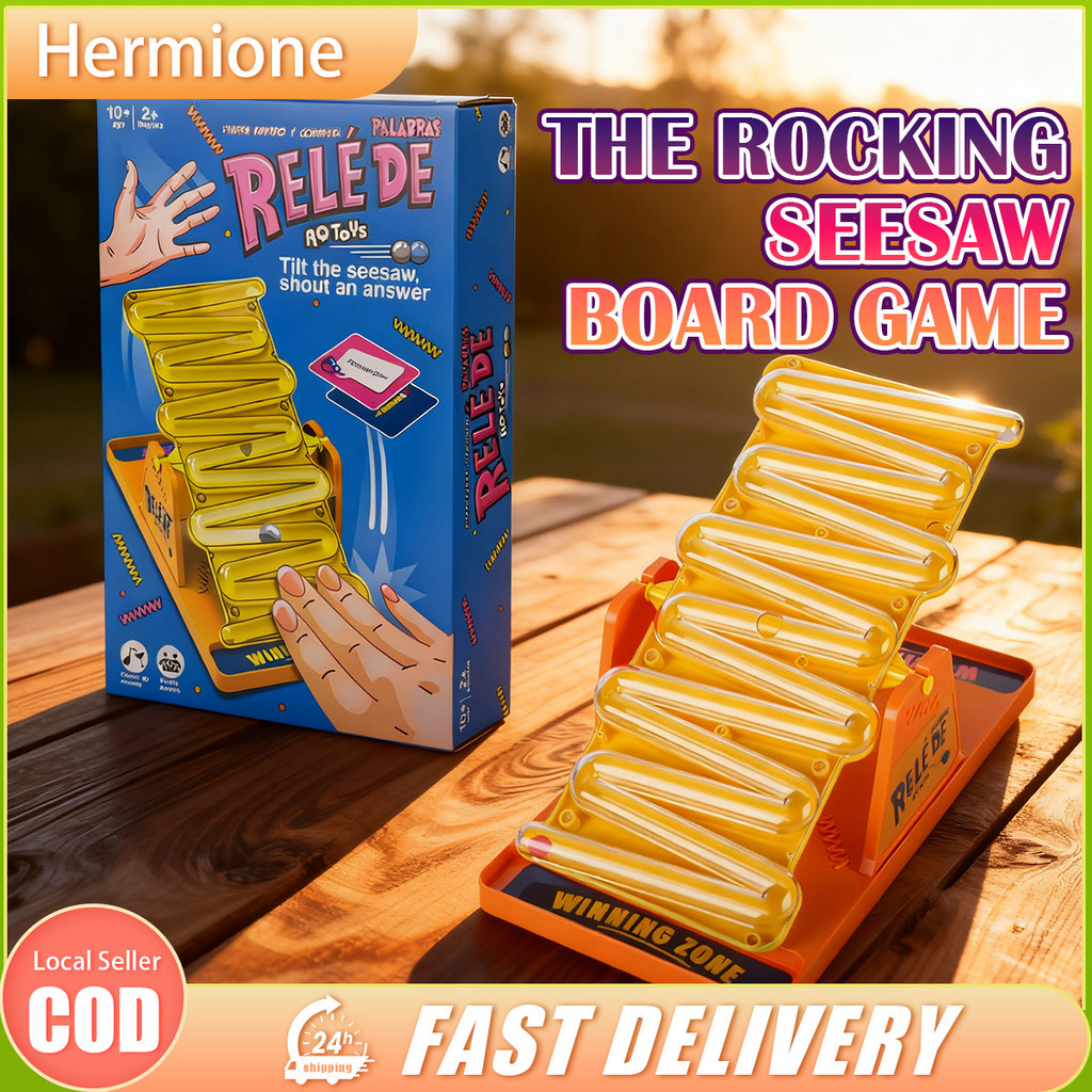 Funny TILT N SHOUT Board Game Fast-Paced Rocking Seesaw Battle Quiz ...